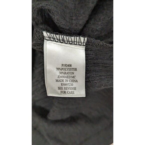 Crave Fame Womens Size Small Black 3/4 Sleeve Ruched Textured Blouse Top - Picture 9 of 10
